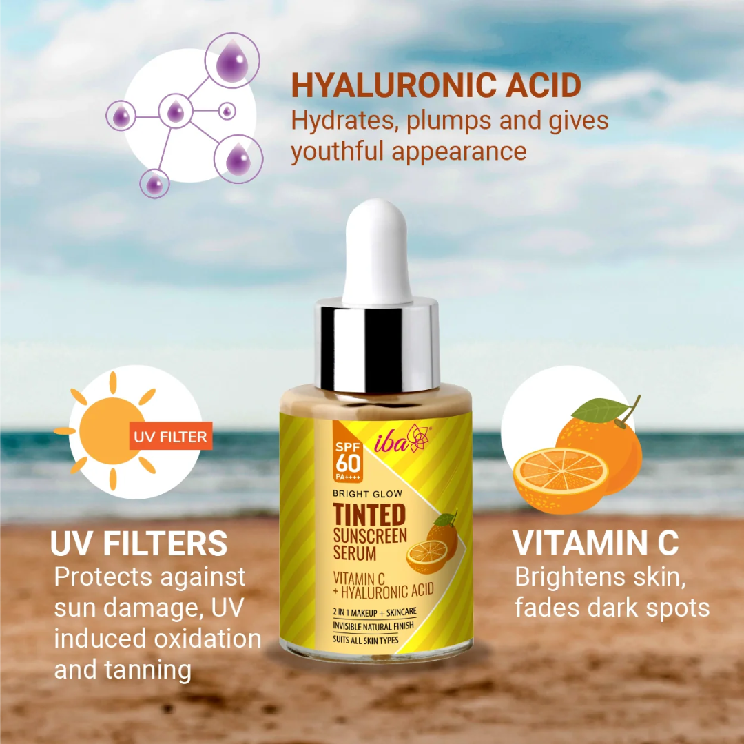 3-in-1 Tinted sunscreen in serum - tint for Even skin, Sunscreen for protection, Serum for Skincare
